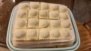 Completed and Stacked Raviolis