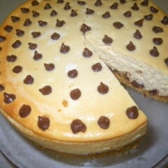 Bailey's Chocolate Chip Cheesecake sliced